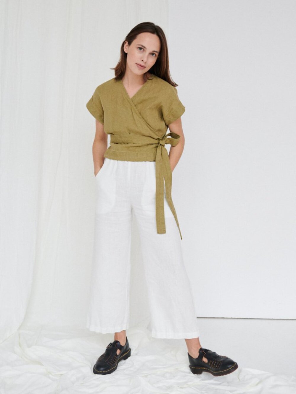 Linenfox Bonni Wrap Top, Size L, Terracotta - Picture 5 of 5